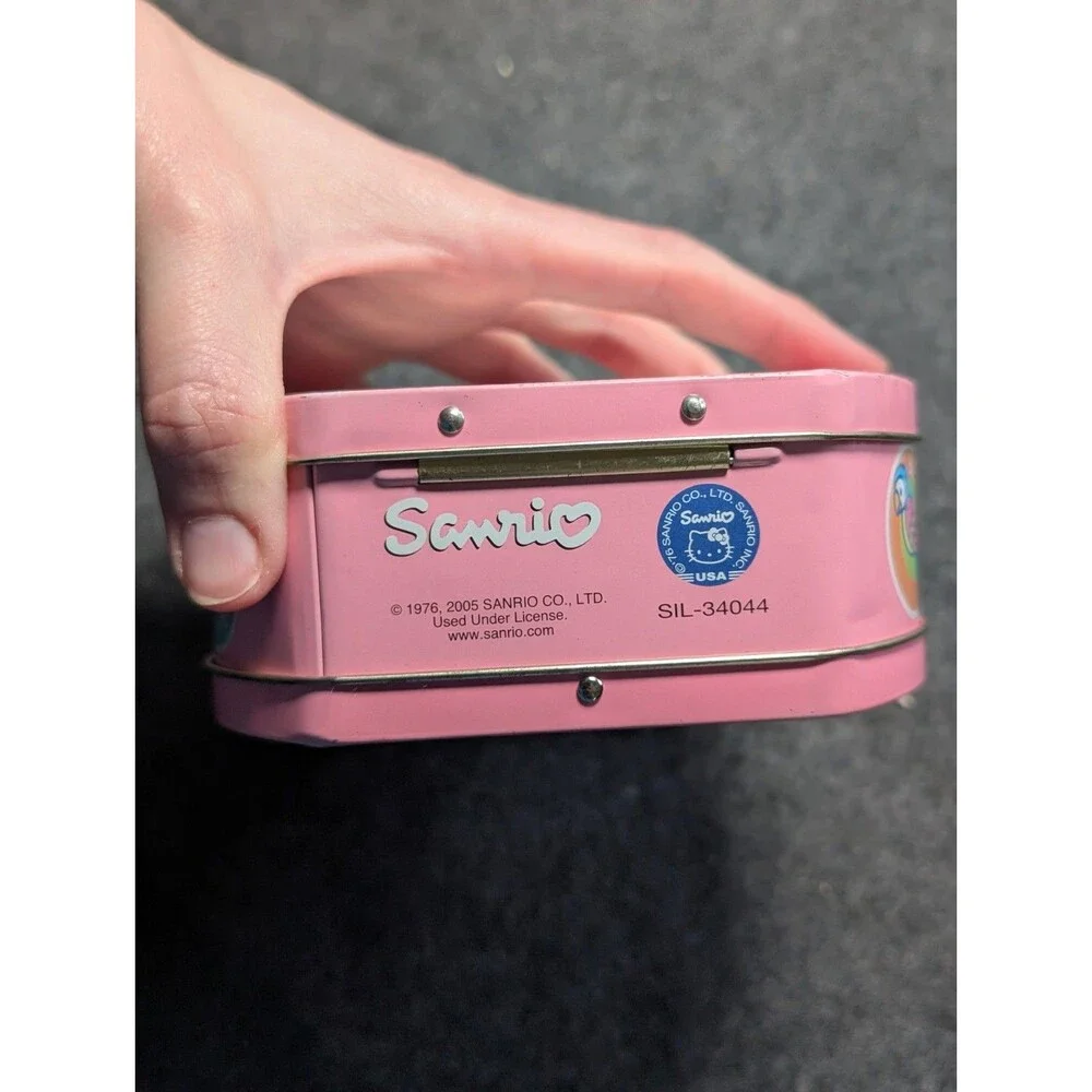 Hello Kitty Tin Box Sanrio 2005 Travel Stamps 6”x5”x2”
